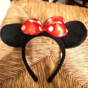 Disney Minnie Mouse Ears Headband with Red Bow